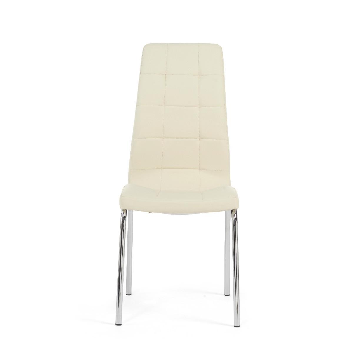 Enzo Cream Faux Leather Dining Chairs – image 2