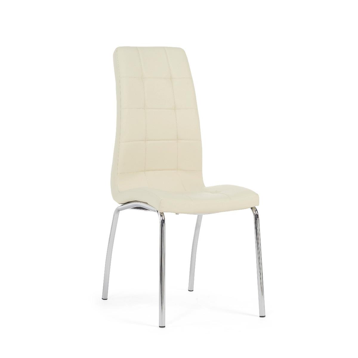 Enzo Cream Faux Leather Dining Chairs – image 3