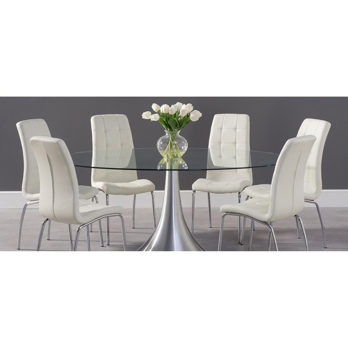 Enzo Cream Faux Leather Dining Chairs – image 4