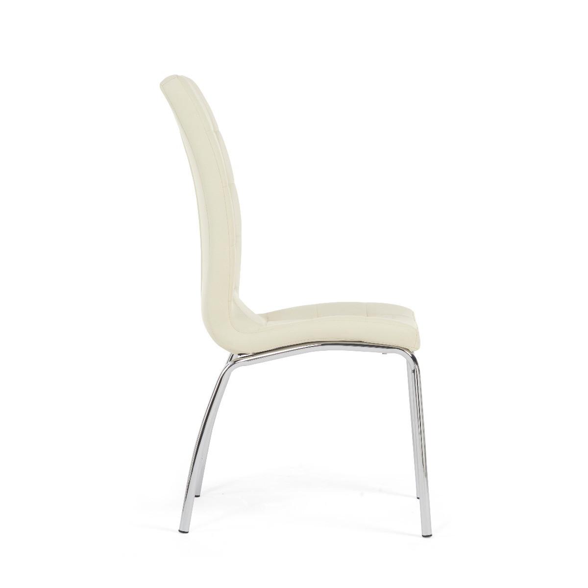 Enzo Cream Faux Leather Dining Chairs – image 5