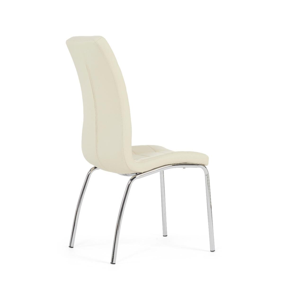 Enzo Cream Faux Leather Dining Chairs – image 7