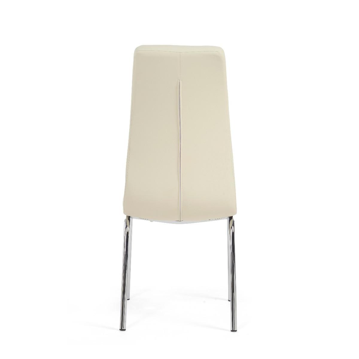 Enzo Cream Faux Leather Dining Chairs – image 9