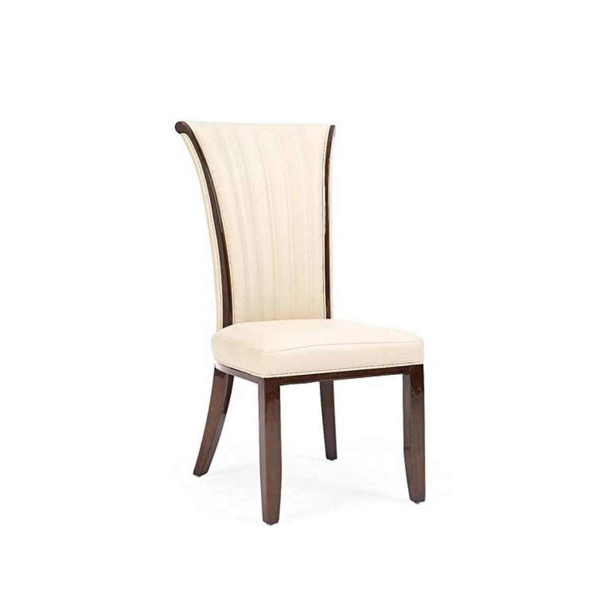 Ex-display Set of 2 Alpine Cream Leather Dining Chairs – image 3