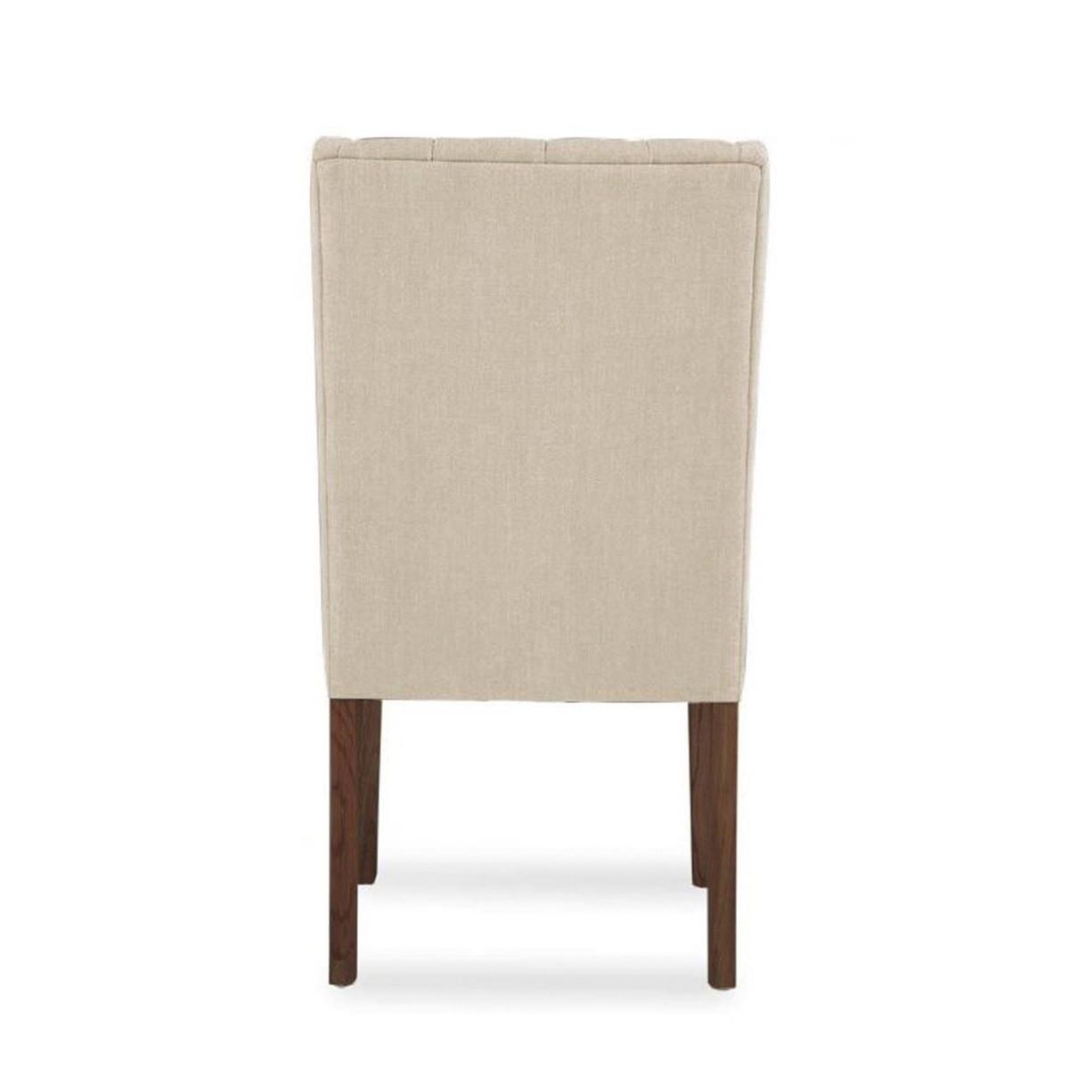 Safia Cream Fabric Dark Oak Leg Dining Chairs - Cream – image 7