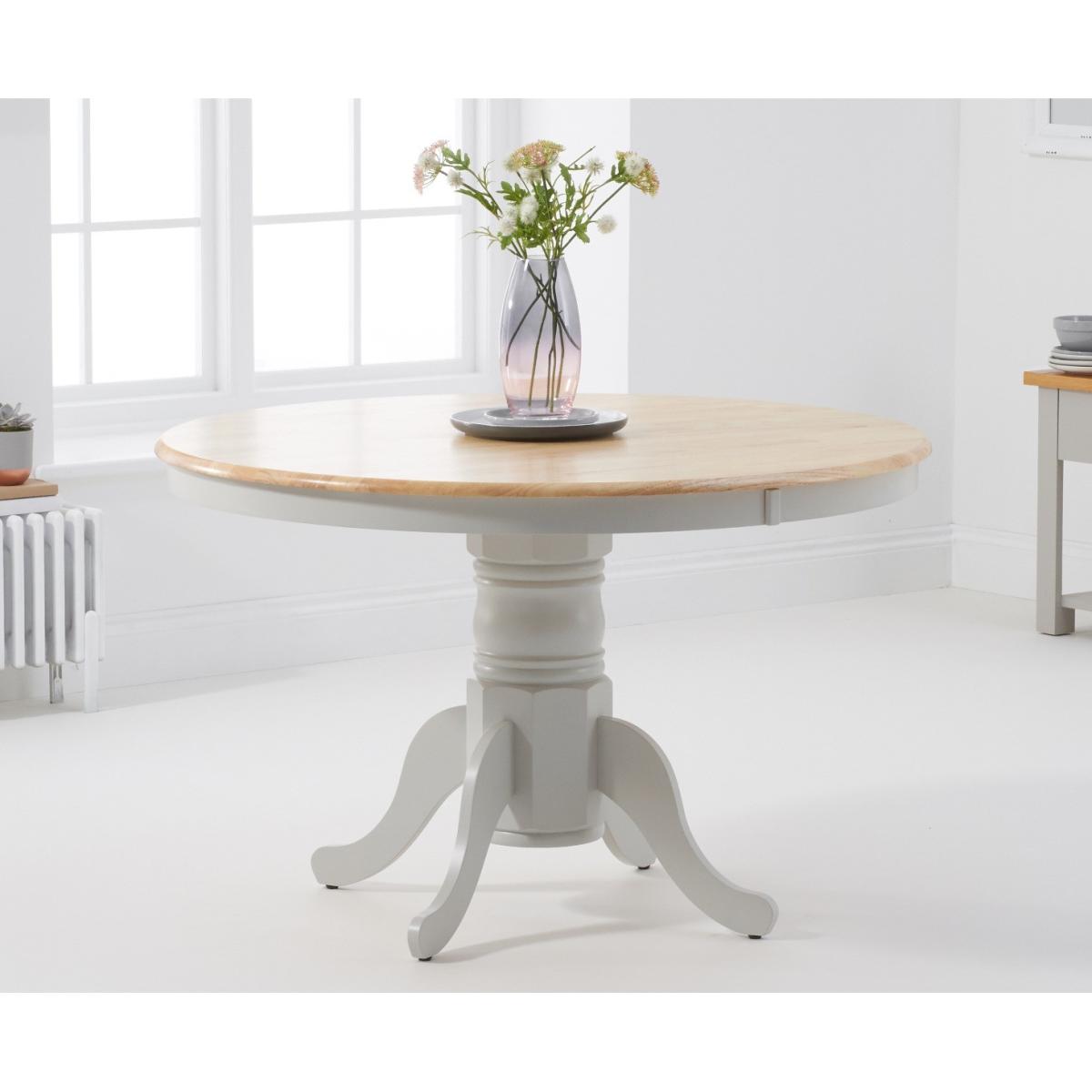 Epsom 120cm Oak and Grey Dining Table with Camille Fabric Chairs - Grey, 4 Chairs – image 2