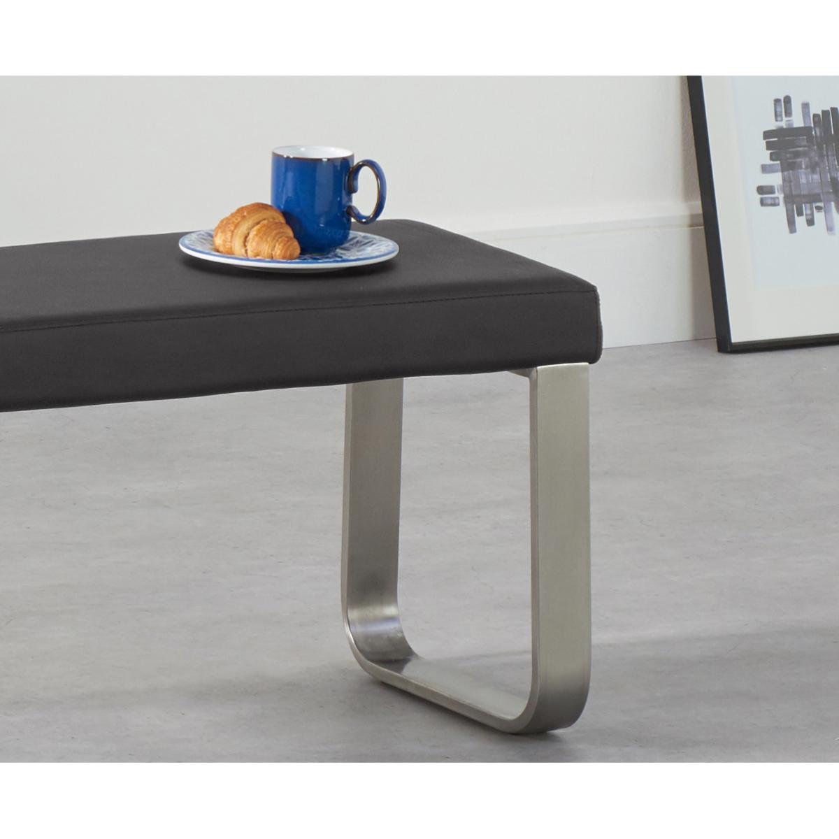 Atlanta 120cm Light Grey High Gloss Dining Table with Malaga Chairs and Atlanta Grey Bench - Grey, 2 Chairs – image 11