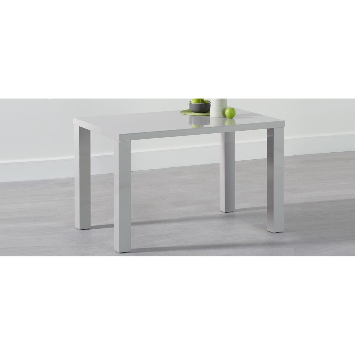 Atlanta 120cm Light Grey High Gloss Dining Table with Malaga Chairs and Atlanta Grey Bench - Grey, 2 Chairs – image 12