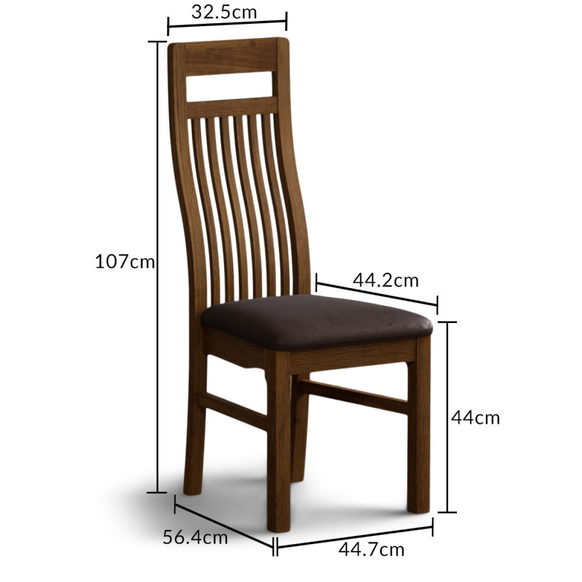 Monroe Rustic Oak Dining Chairs with Chocolate Brown Fabric Seat Pad – image 10