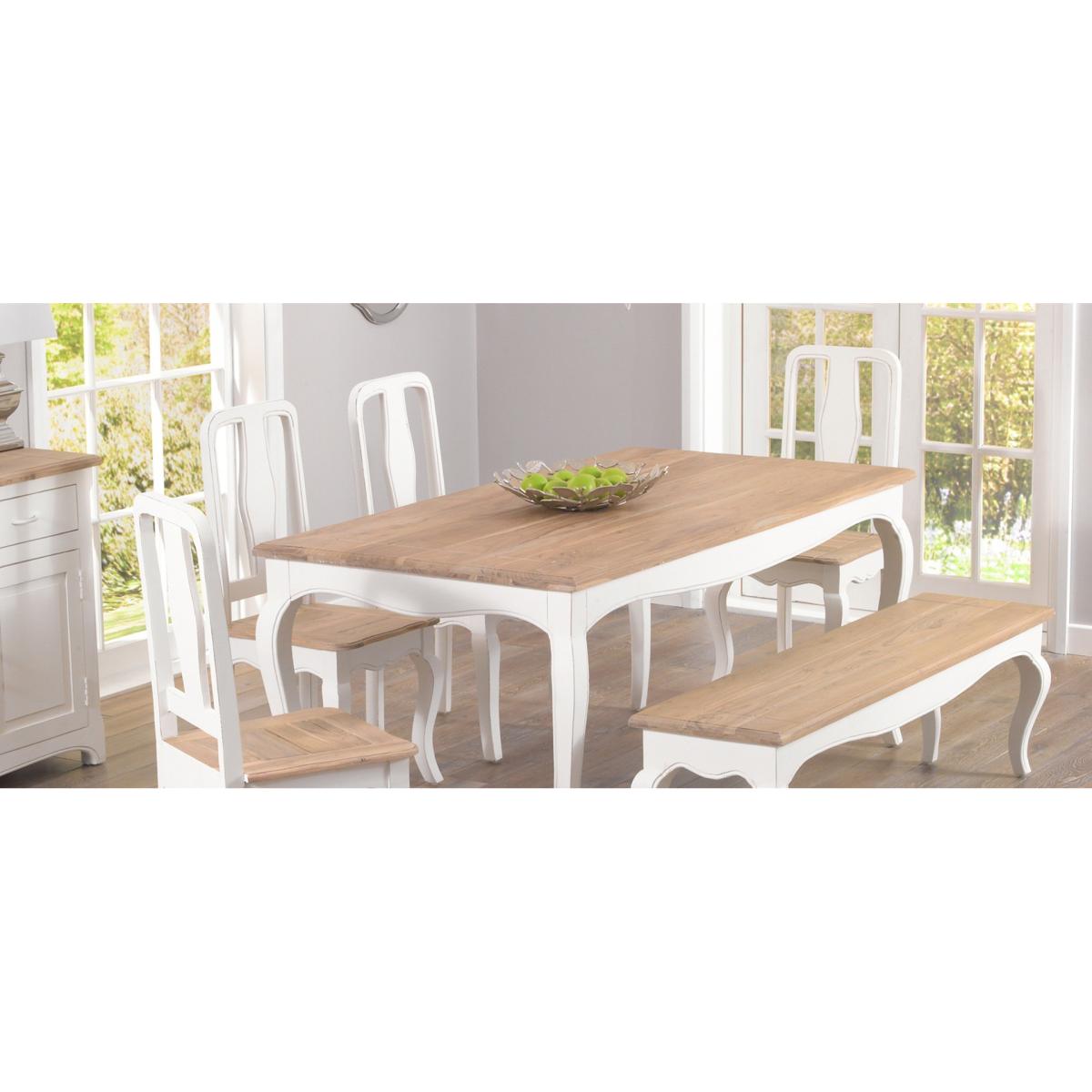 Parisian 175cm Shabby Chic Dining Table with Chairs and Benches - White, 2 Chairs – image 8