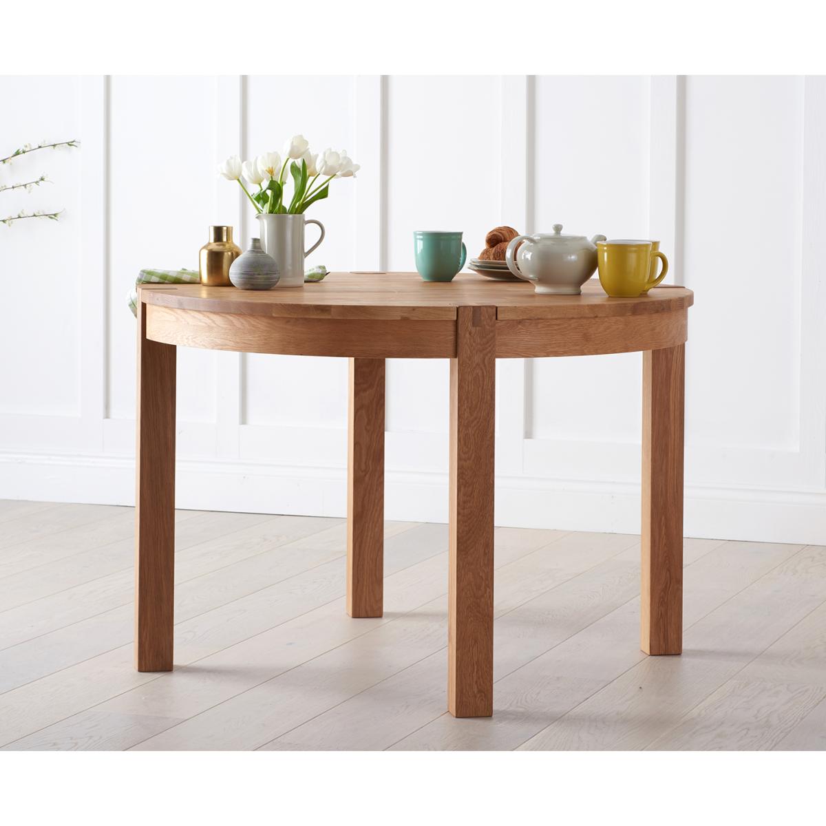 Verona 110cm Solid Oak Round Dining Table with Monaco Chairs – image 2
