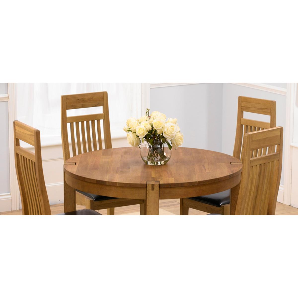 Verona 110cm Solid Oak Round Dining Table with Monaco Chairs – image 9