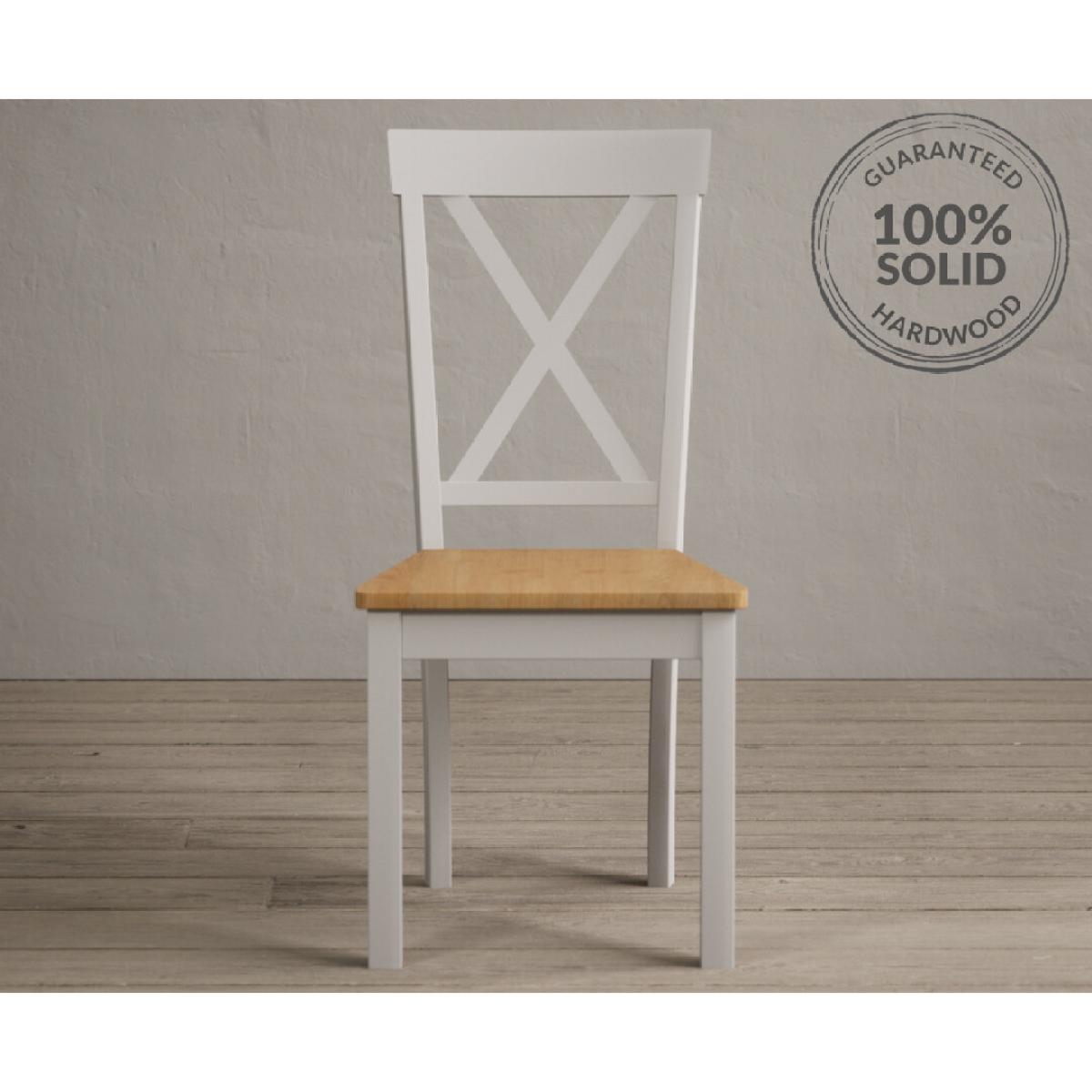Hertford Soft White Dining Chairs with Oak Seat Pad – image 2