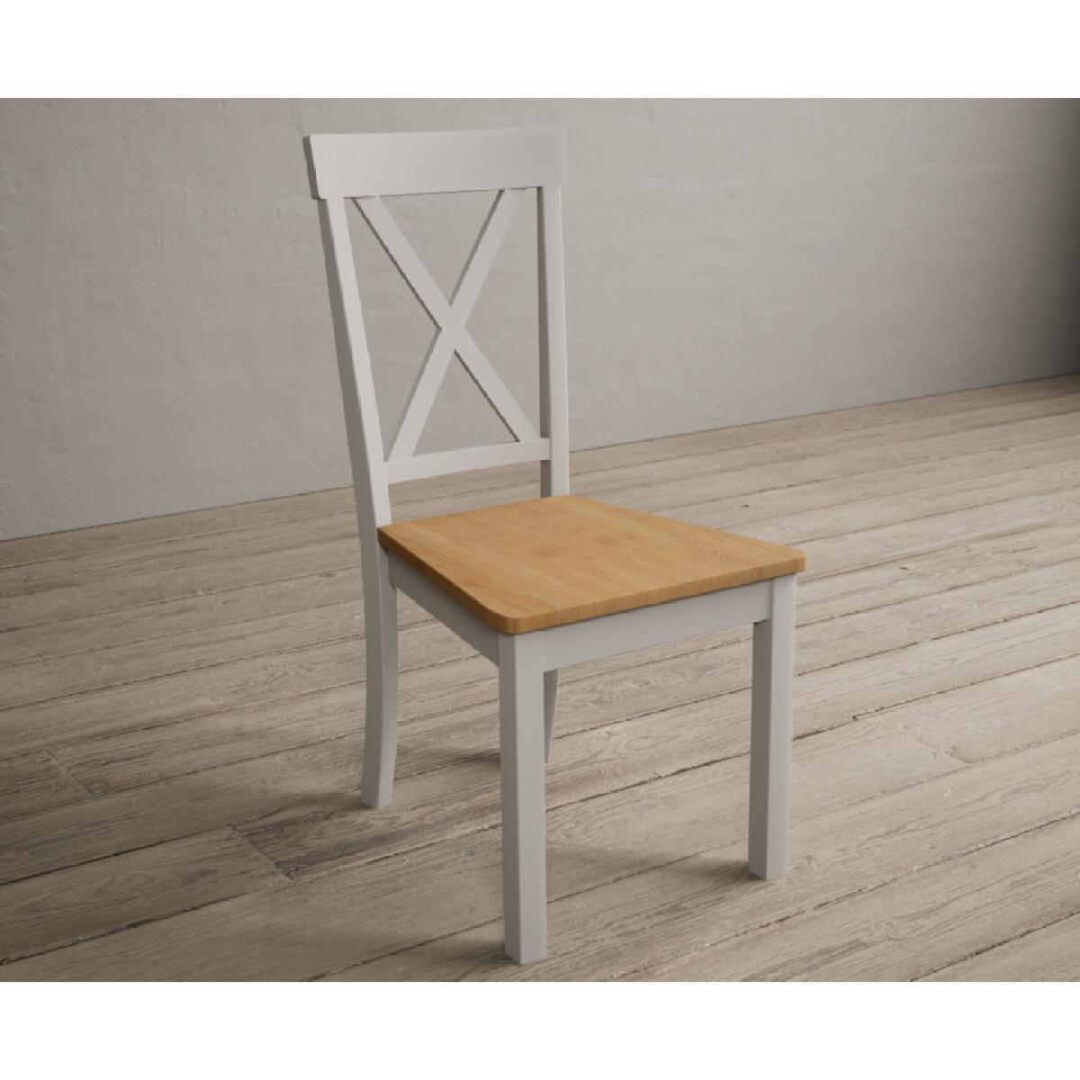 Hertford Soft White Dining Chairs with Oak Seat Pad – image 3