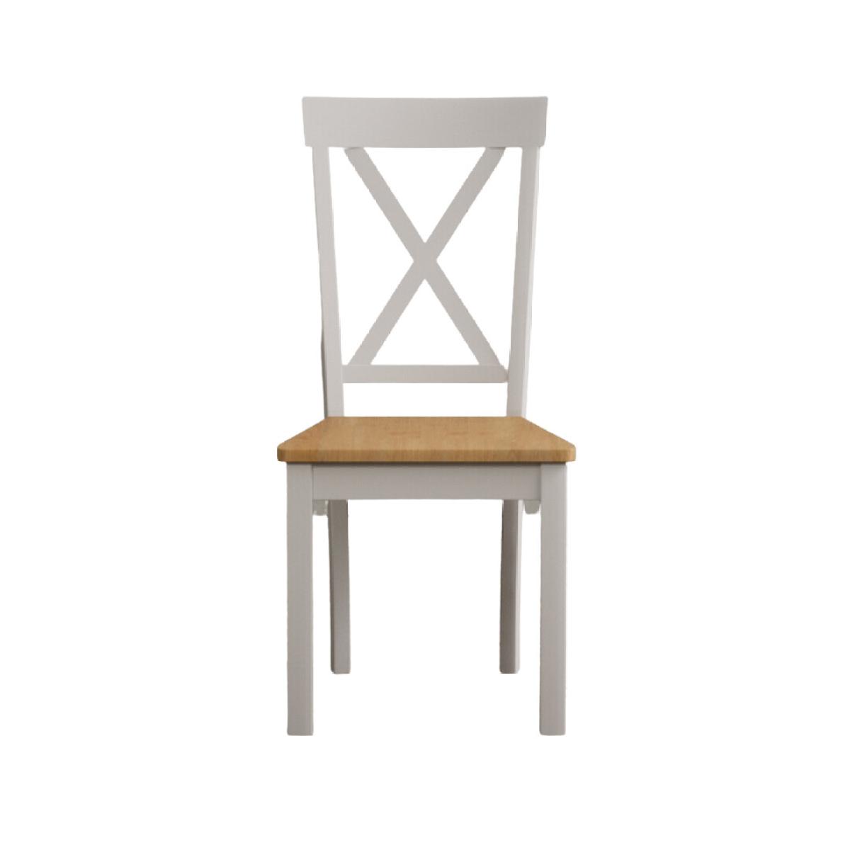 Hertford Soft White Dining Chairs with Oak Seat Pad – image 5