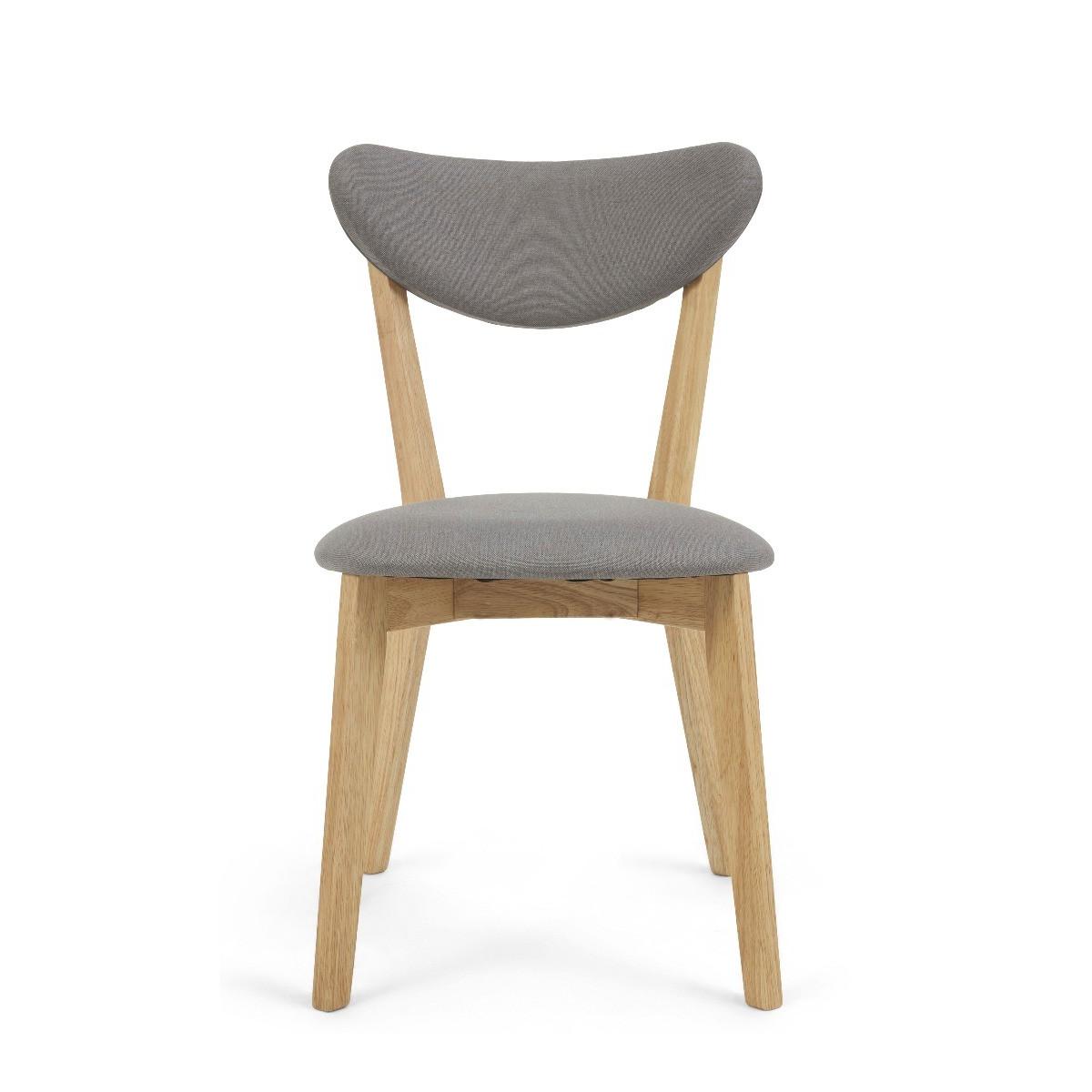 Sacha Grey and Oak Dining Chairs - Oak and Grey – image 2