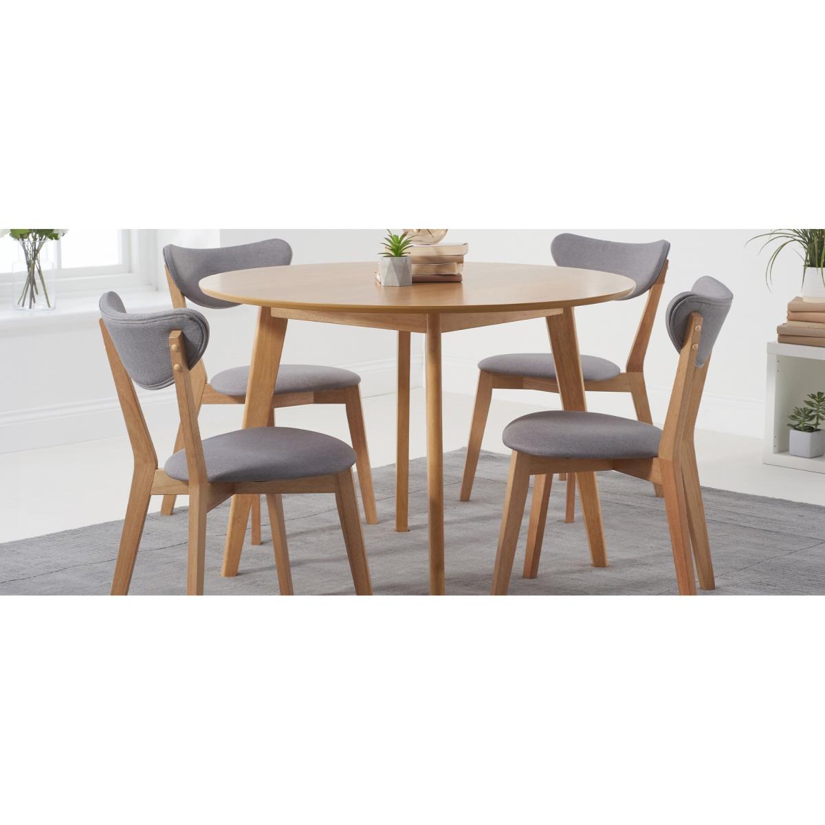 Sacha Grey and Oak Dining Chairs - Oak and Grey – image 4