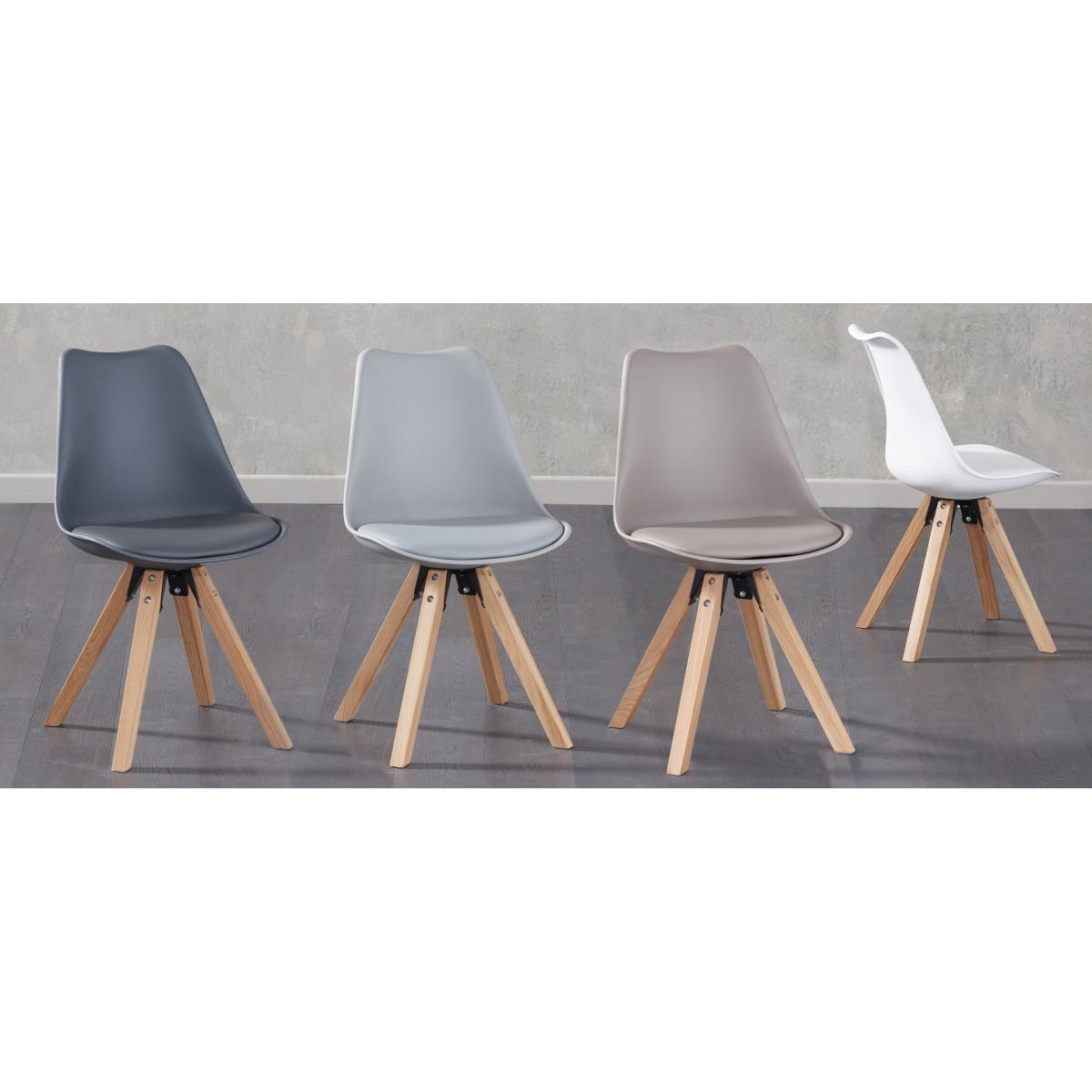 Verona 110cm Oak Round Dining Table with Oscar Faux Leather Square Leg Chairs – image 11