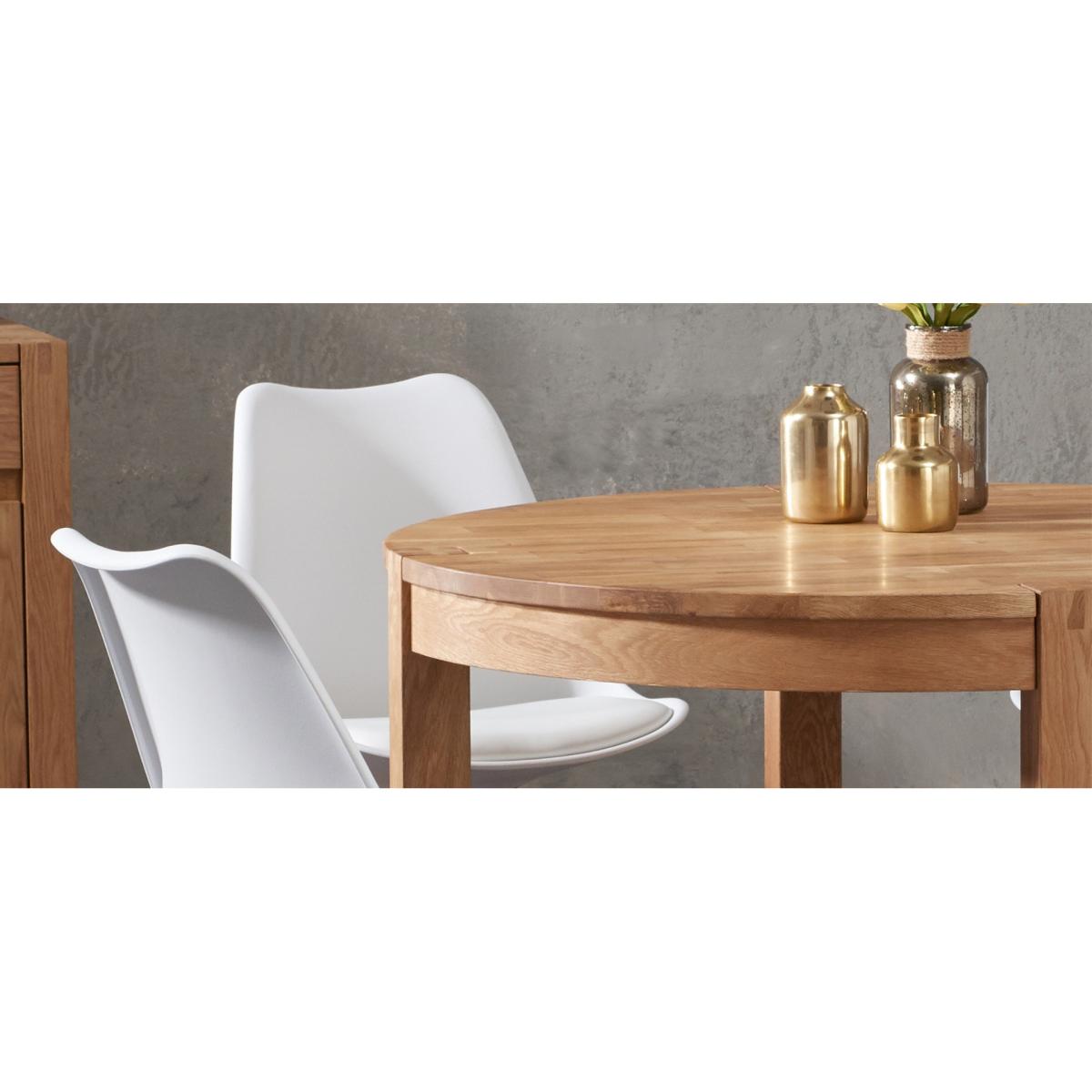Verona 110cm Oak Round Dining Table with Oscar Faux Leather Square Leg Chairs – image 9