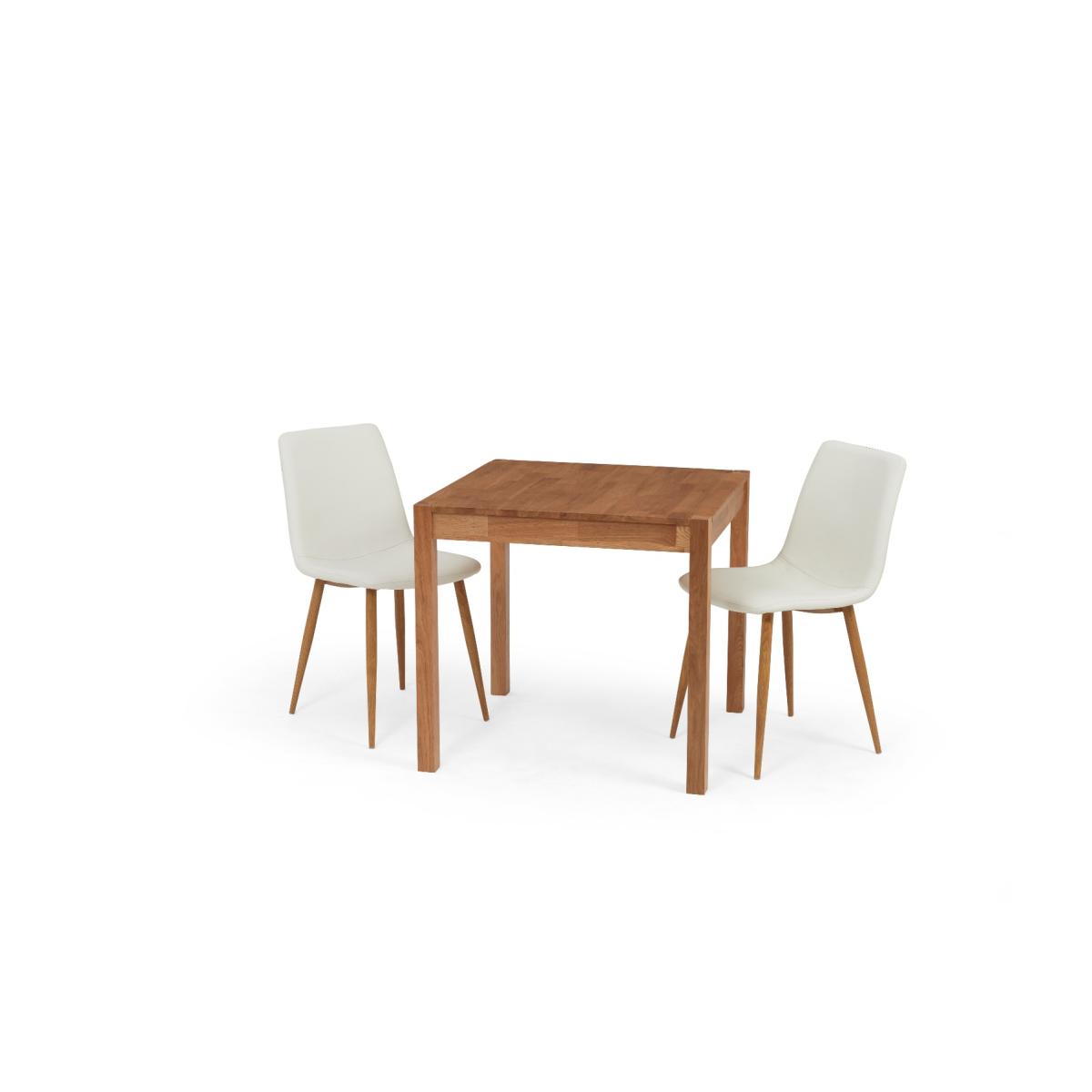 Oxford 80cm Solid Oak Dining Table with Helsinki Faux Leather Chairs – image 7