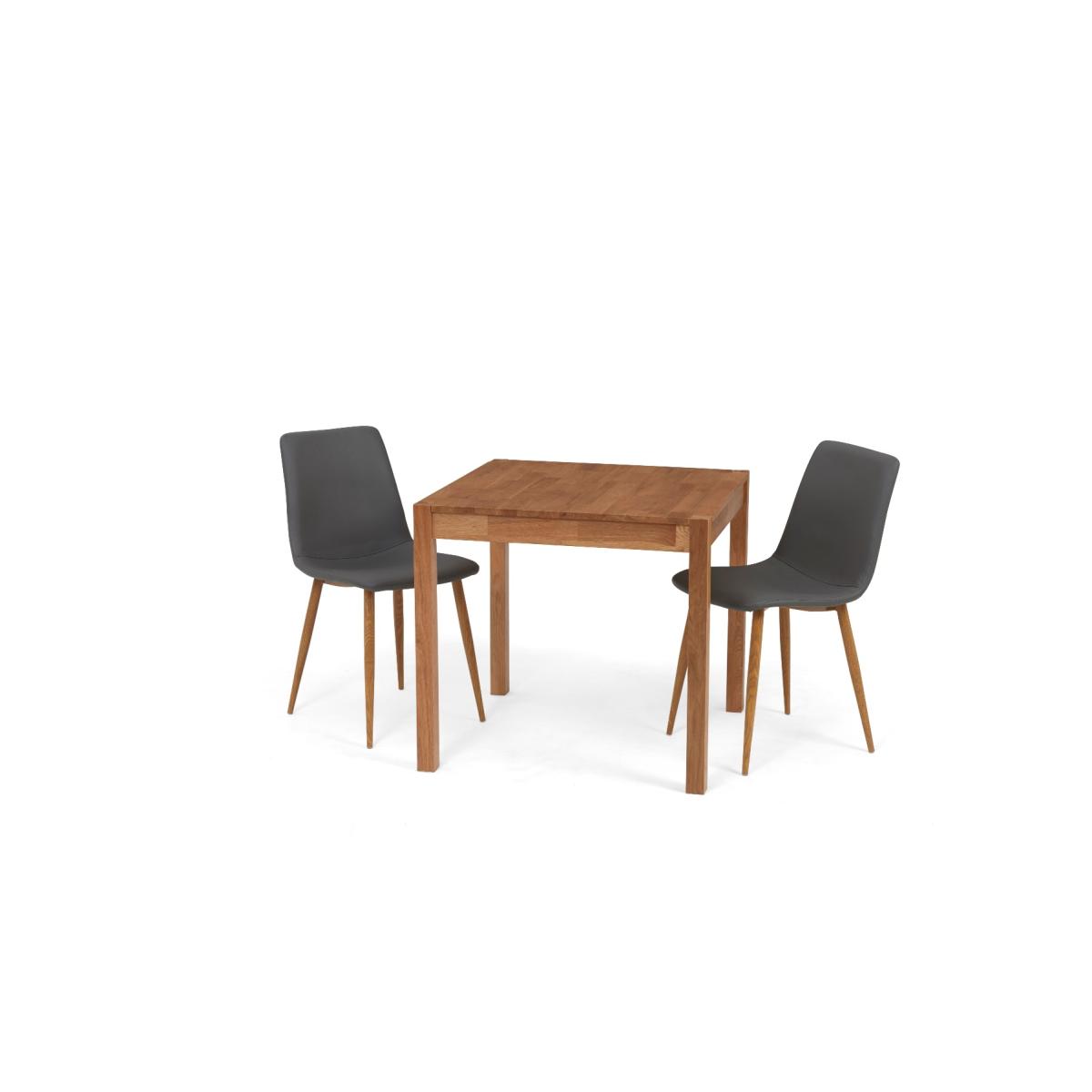 Oxford 80cm Solid Oak Dining Table with Helsinki Faux Leather Chairs – image 8