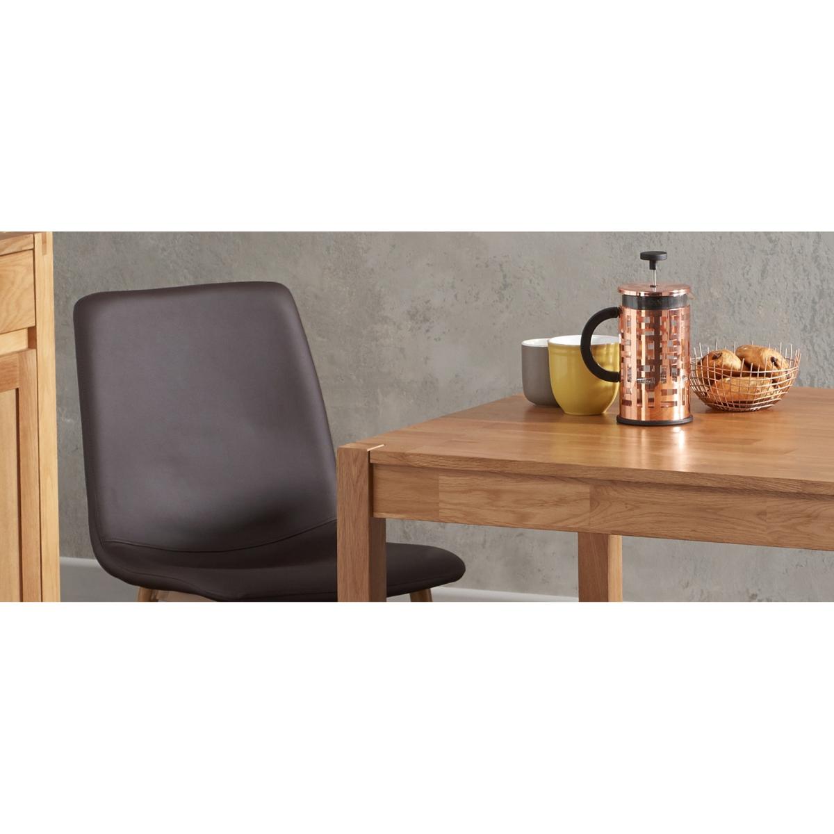 Oxford 80cm Solid Oak Dining Table with Helsinki Faux Leather Chairs – image 10