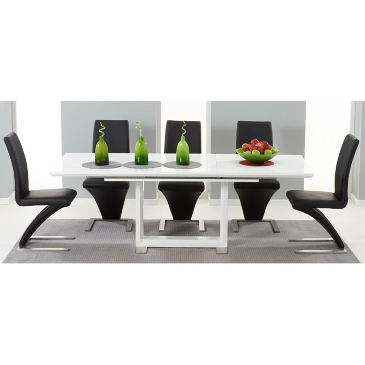 Bianco 160cm White High Gloss Extending Dining Table with Hampstead Z Chairs – image 12