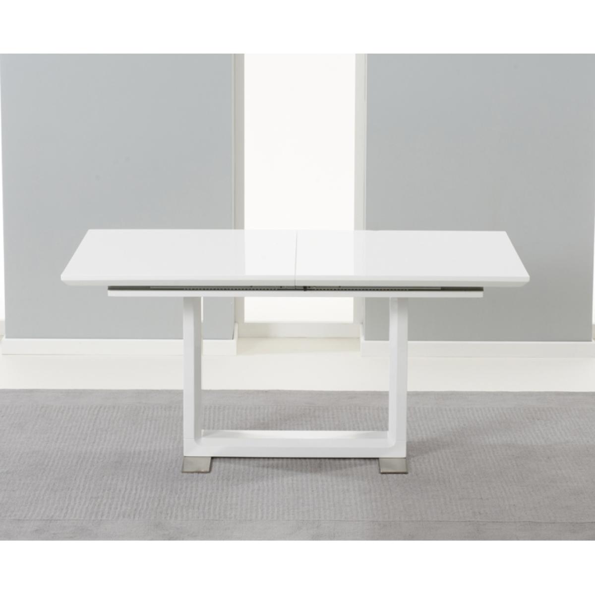 Bianco 160cm White High Gloss Extending Dining Table with Hampstead Z Chairs – image 3