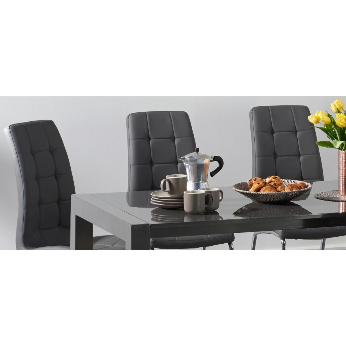 Joseph Extending Dark Grey High Gloss Dining Table with Calgary Chairs – image 6