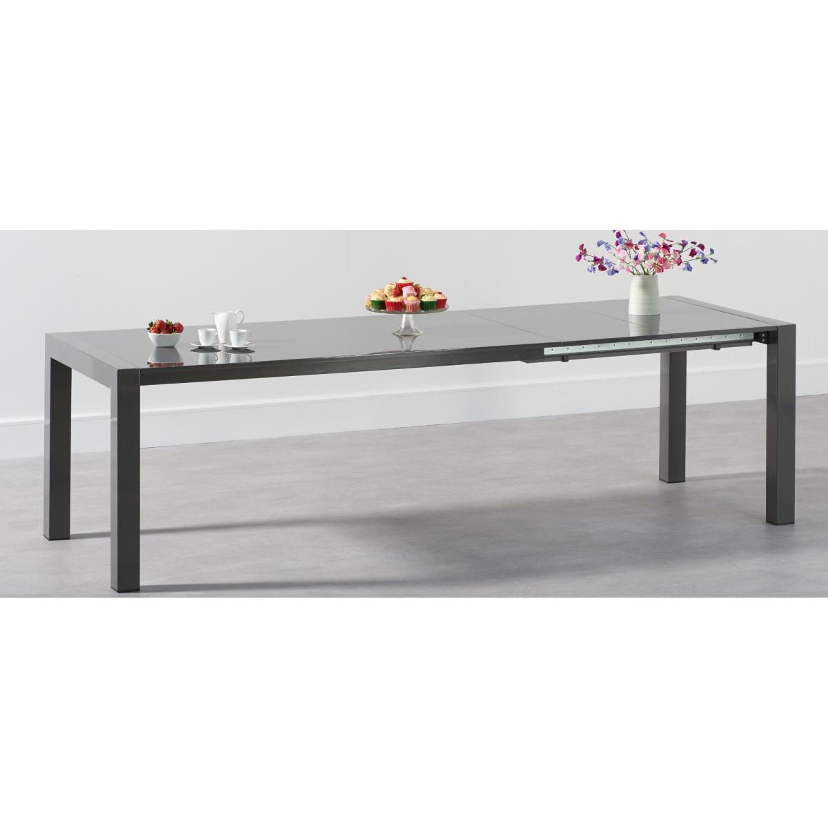 Joseph Extending Dark Grey High Gloss Dining Table with Calgary Chairs – image 10