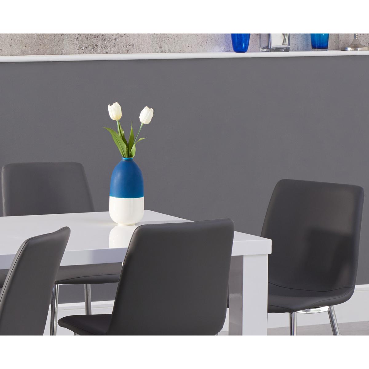 Atlanta 160cm White High Gloss Dining Table with Helsinki Faux Leather Chairs – image 2