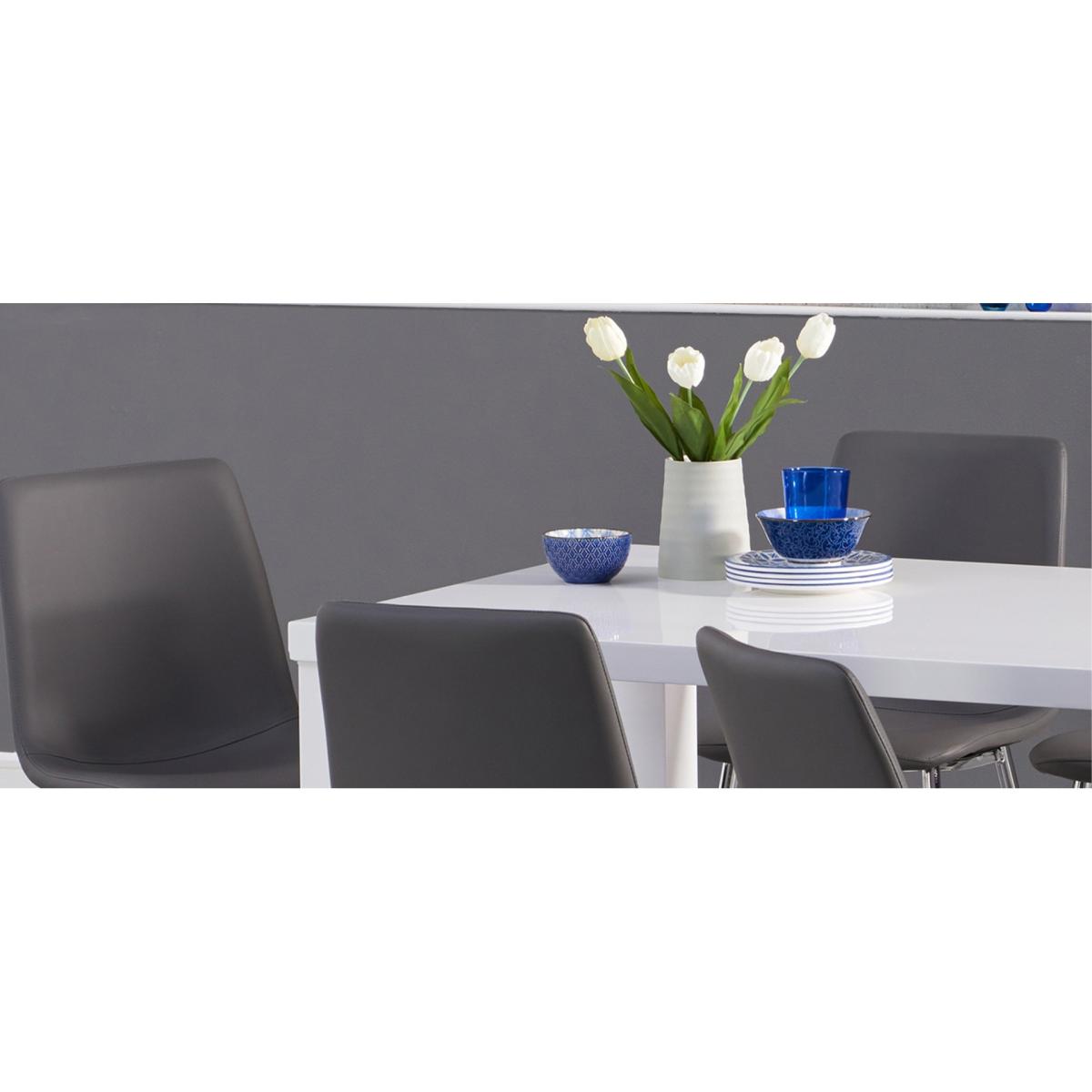 Atlanta 160cm White High Gloss Dining Table with Helsinki Faux Leather Chairs – image 7