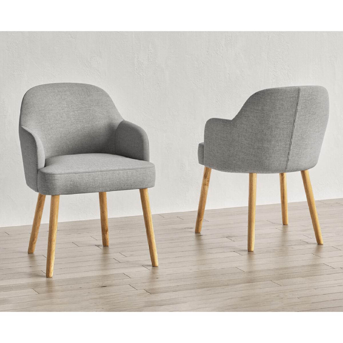 Oliver Light Grey Fabric Dining Chairs – image 3