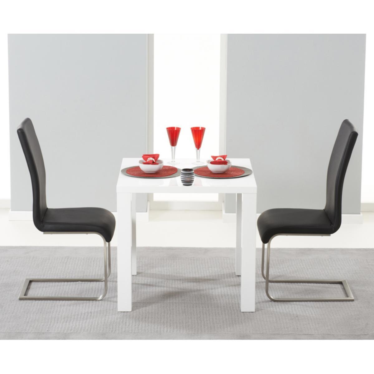 Atlanta 80cm White High Gloss Dining Table with Malaga Chairs – image 3