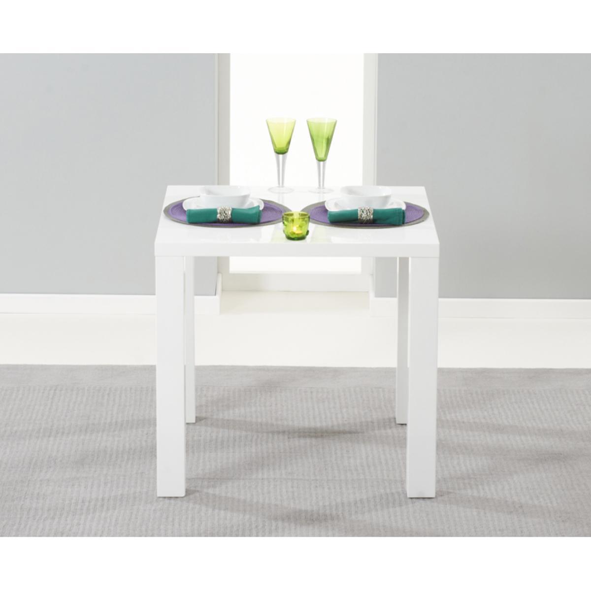 Atlanta 80cm White High Gloss Dining Table with Malaga Chairs – image 5