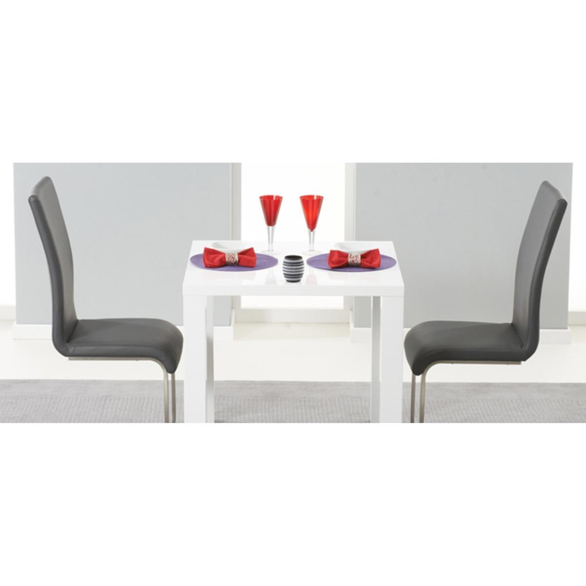 Atlanta 80cm White High Gloss Dining Table with Malaga Chairs – image 7