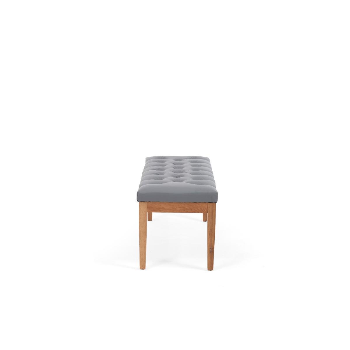 Madrid 200cm Solid Oak Dining Table with Camille Grey Fabric Benches – image 14