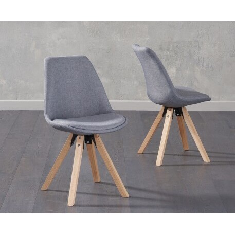 Oscar Dark Grey Fabric Square Leg Dining Chairs – image 3
