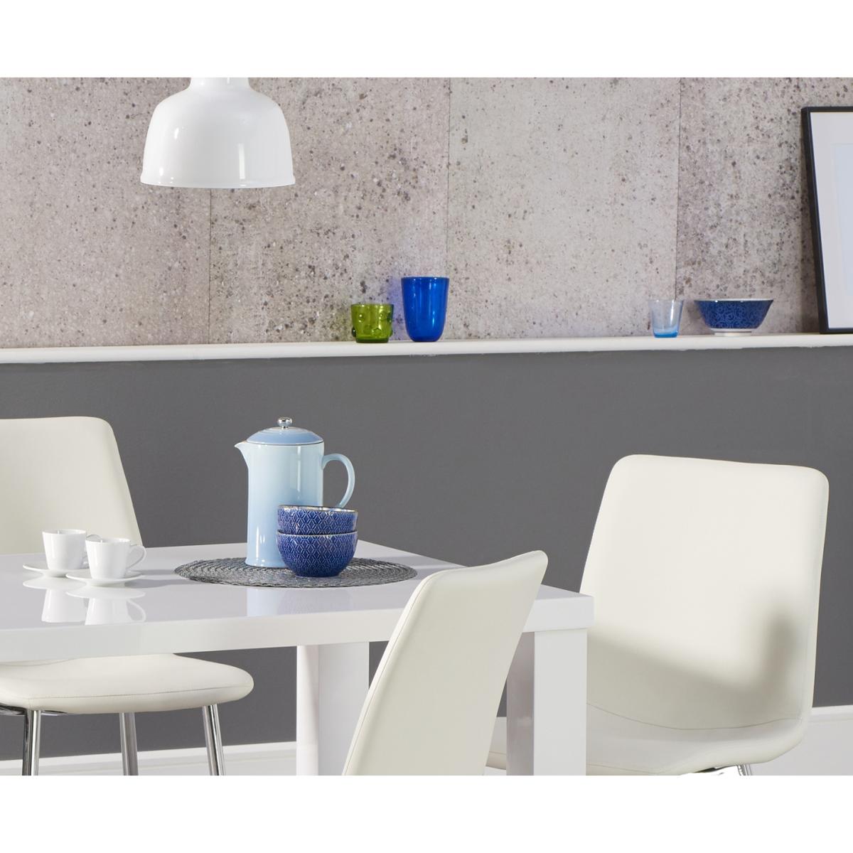 Atlanta 120cm White High Gloss Dining Table with Helsinki Faux Leather Chairs – image 2