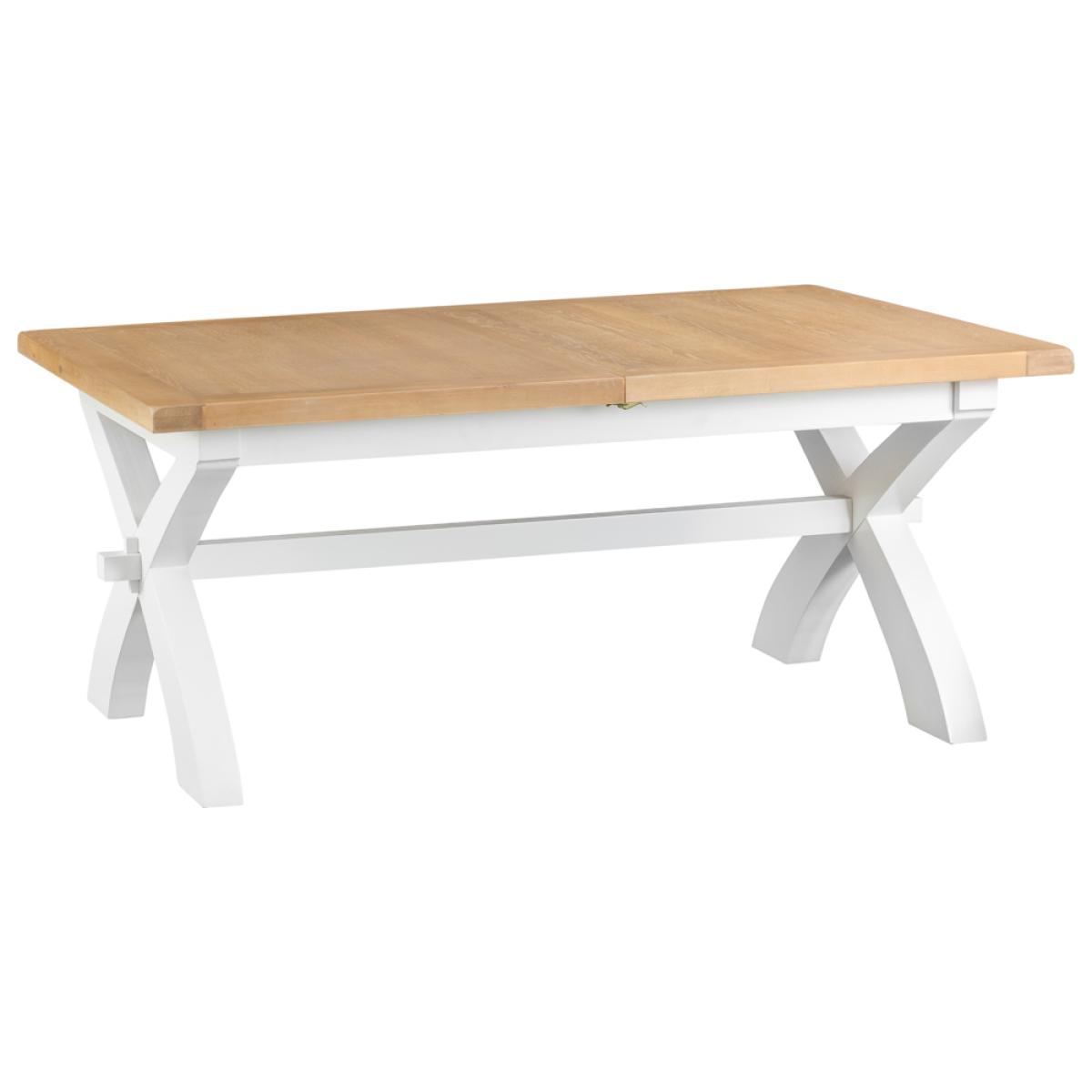Eden Oak and White 180cm Butterfly Extending Table with Ladder Back Dining Chairs with Fabric Seats - Oak and White, 6 Chairs – image 5