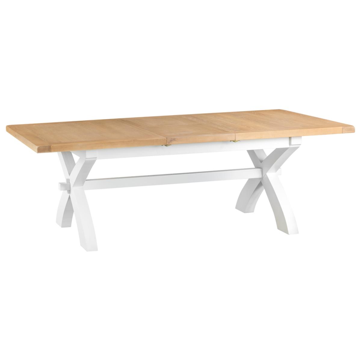 Eden Oak and White 180cm Butterfly Extending Table with Ladder Back Dining Chairs with Fabric Seats - Oak and White, 6 Chairs – image 6