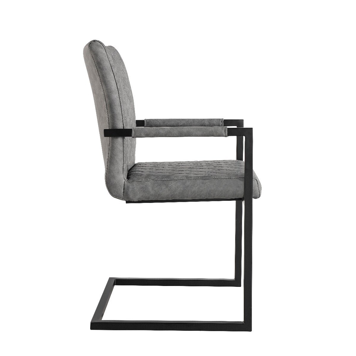 Kylo Grey Diamond Stitch Carver Chairs - Grey, 2 Chairs – image 3