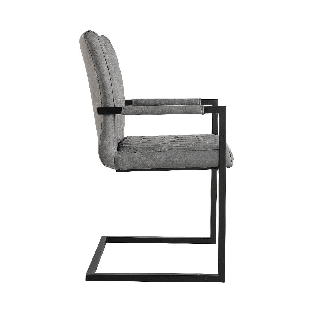 Kylo Grey Diamond Stitch Carver Chairs - Grey, 2 Chairs – image 2