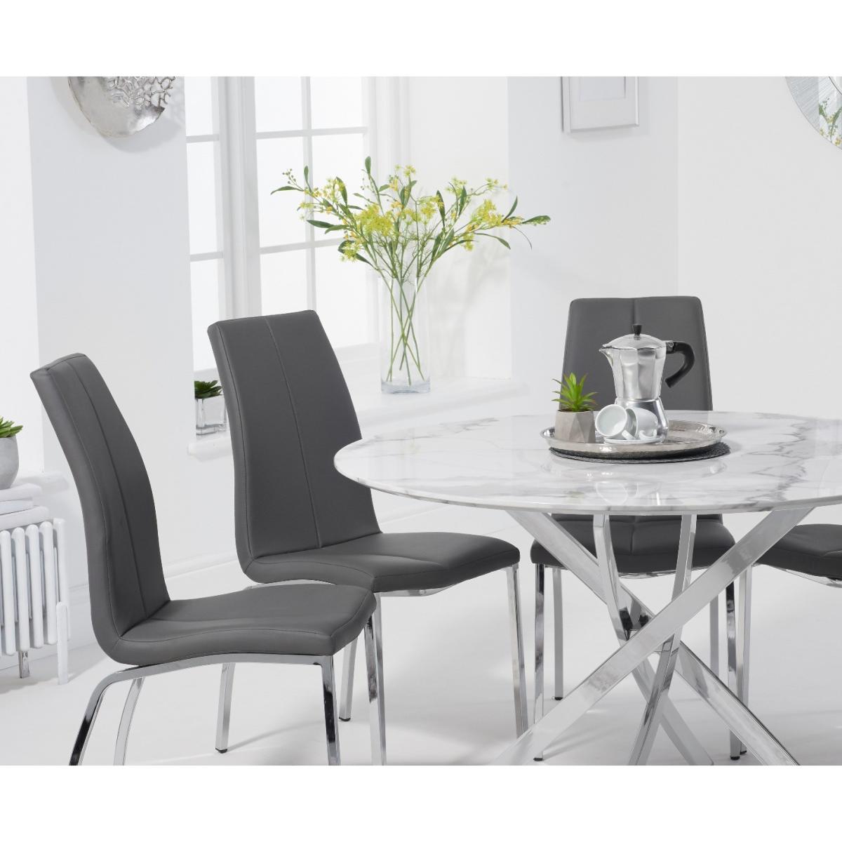 Carter 120cm Round White Marble Table with Cavello Chairs - Black, 4 Chairs – image 2