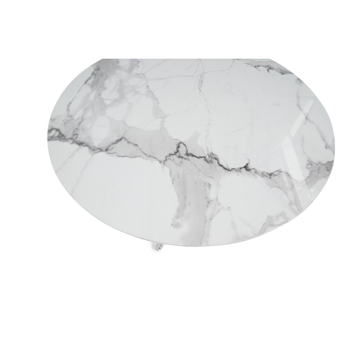 Carter 120cm Round White Marble Table with Cavello Chairs - Black, 4 Chairs – image 7