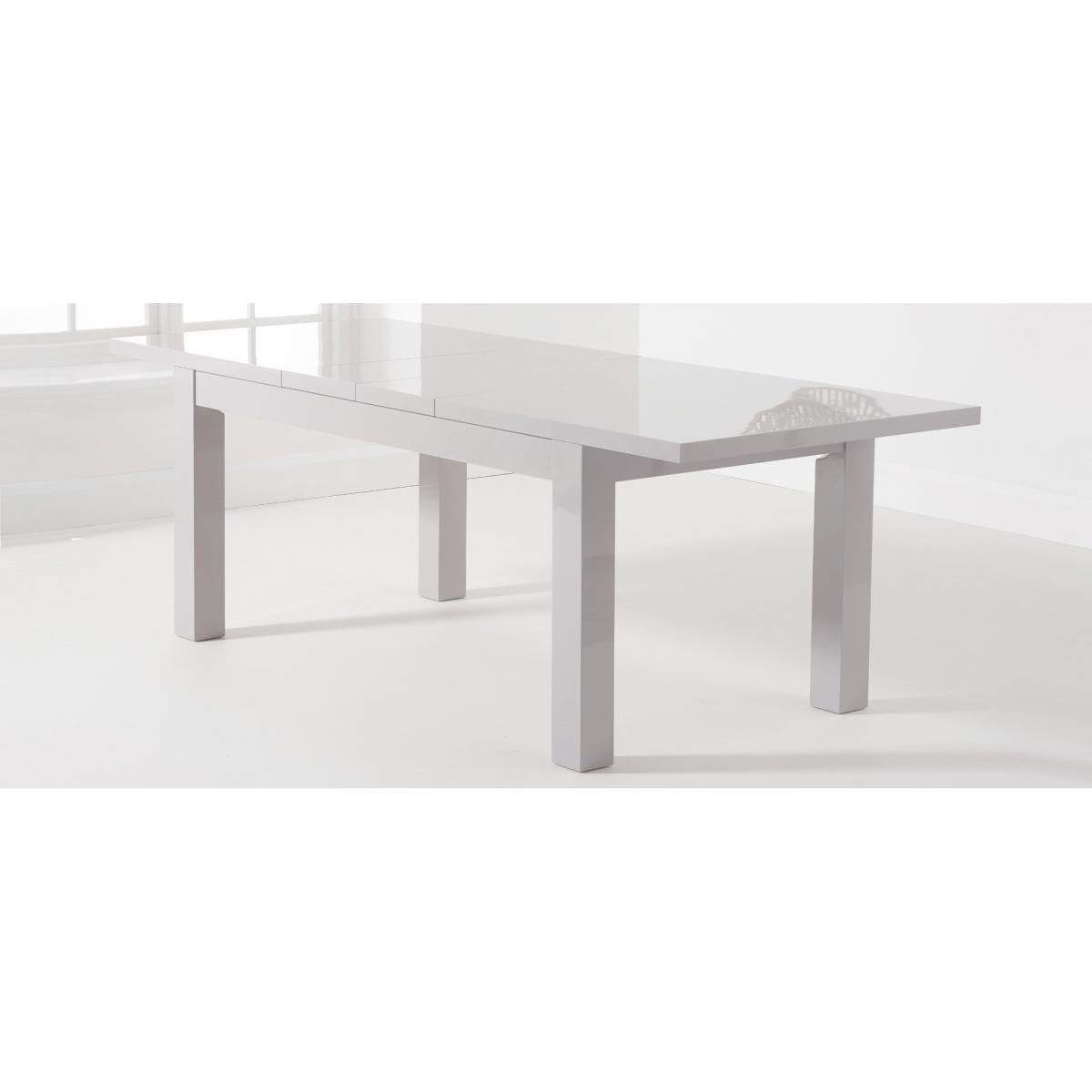 Atlanta Light Grey Gloss 160-220cm Extending Dining Table with Calgary Chairs - Black, 4 Chairs – image 19