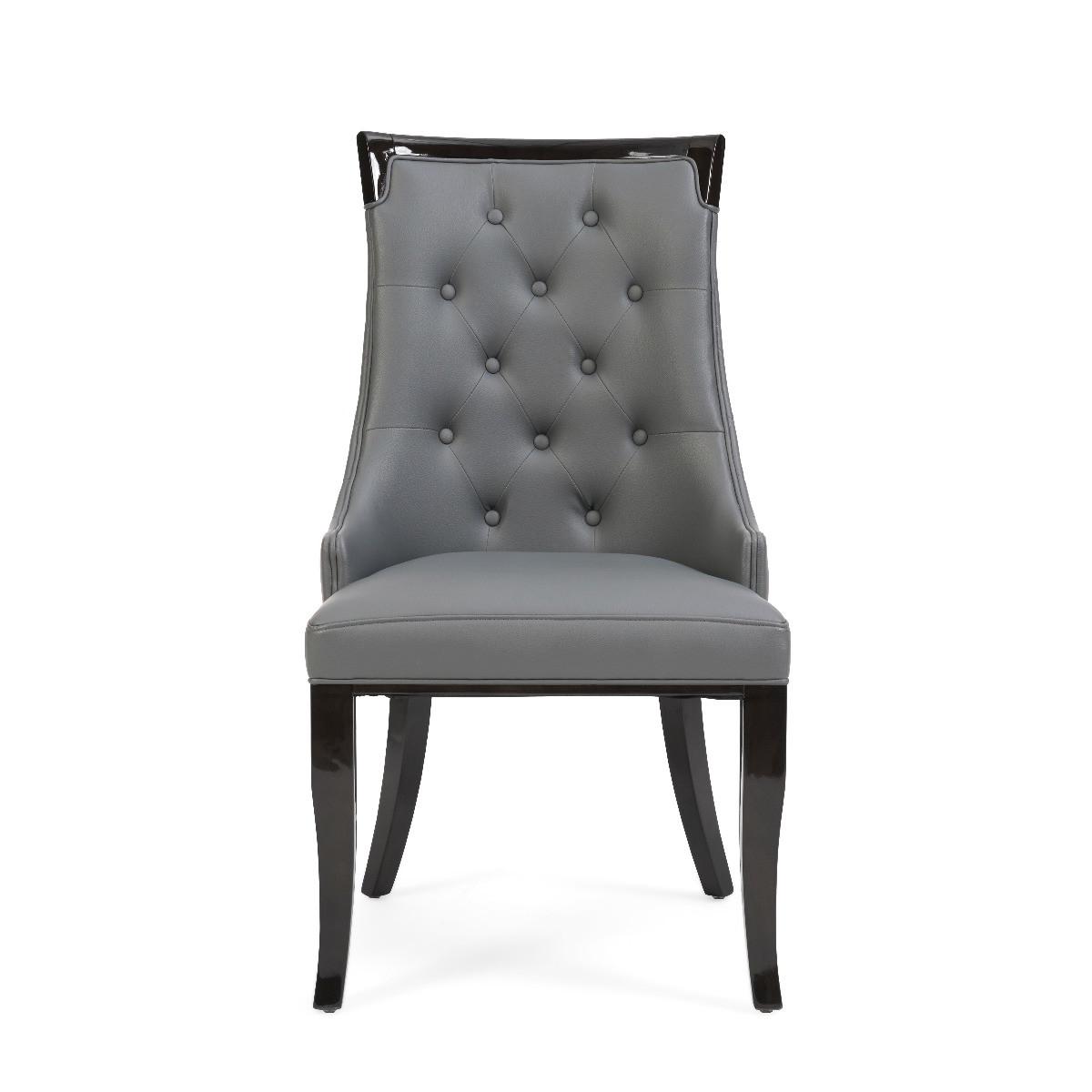 Angelica Grey Faux Leather Dining Chairs – image 2