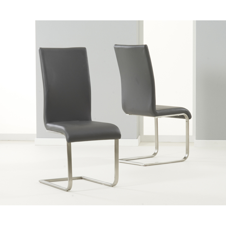 Malaga Grey Faux Leather Dining Chairs – image 3