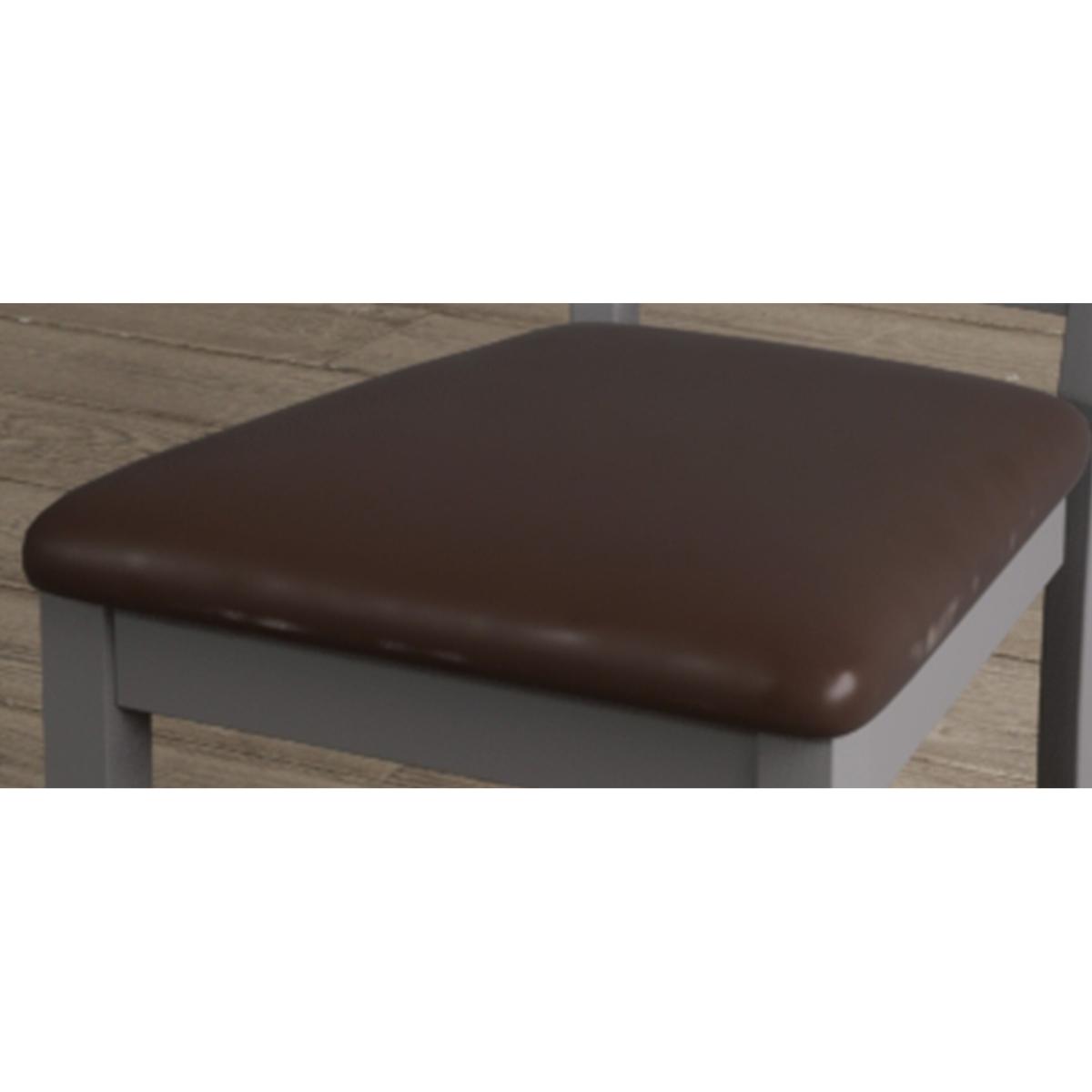 Hertford Mid Grey Dining Chairs with Chocolate Brown Fabric Seat Pad – image 8