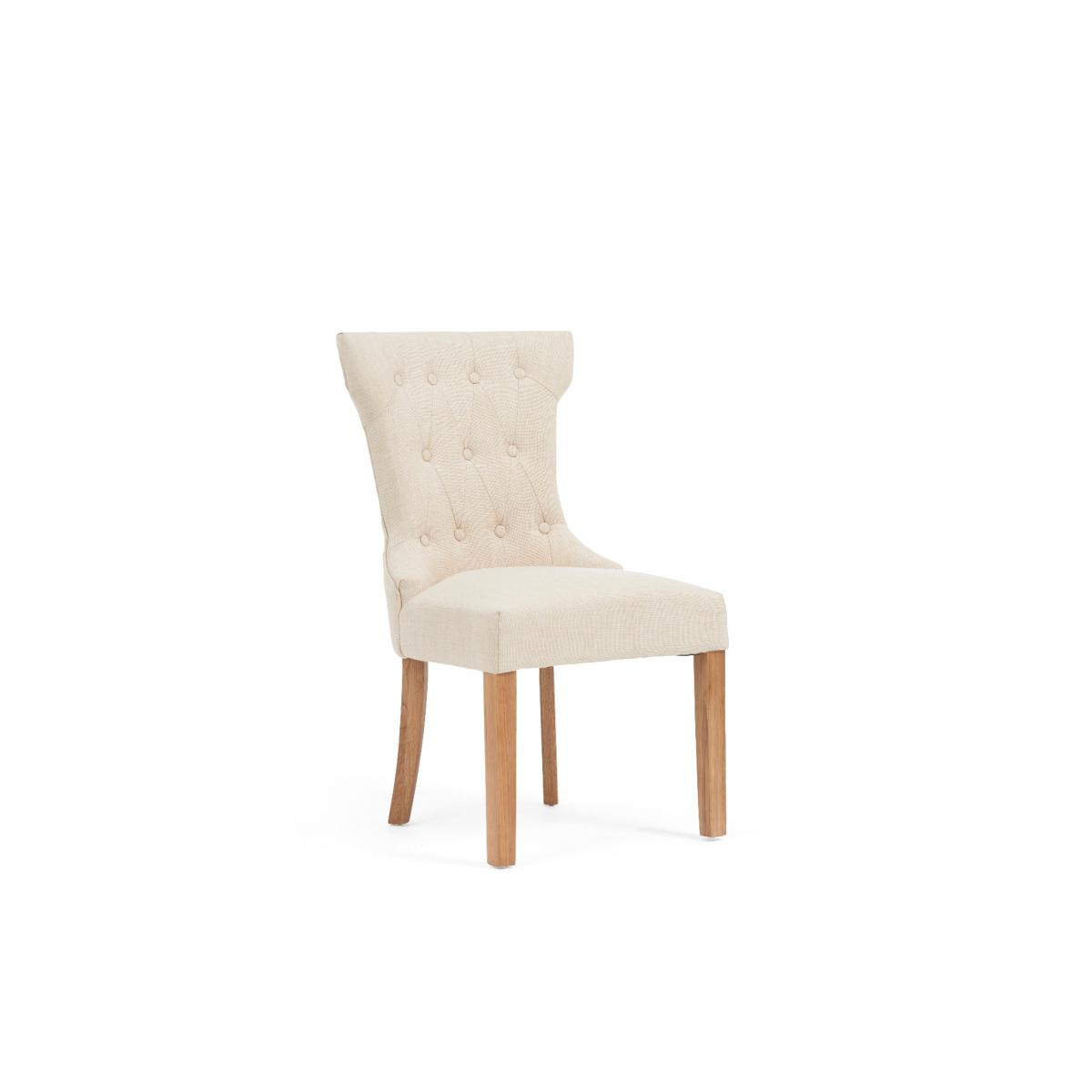 Madrid 200cm Solid Oak Dining Table with Camille Fabric Chairs – image 11