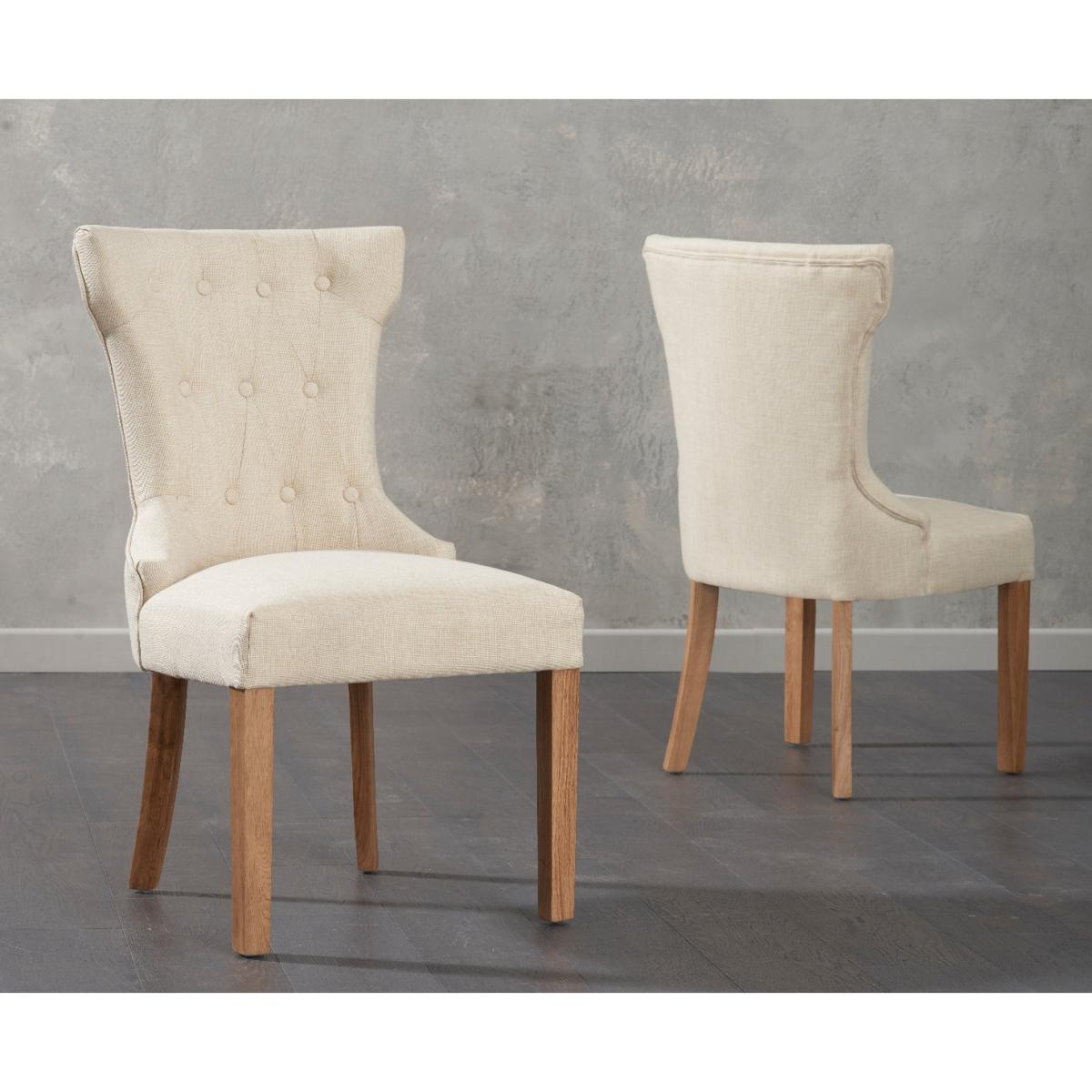 Madrid 200cm Solid Oak Dining Table with Camille Fabric Chairs – image 6